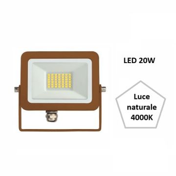 BENEITO FAURE - FARO PROIETTORE DA ESTERNO A LED 20W LUCE NATURALE 4000K CORTEN SKY BENEITO