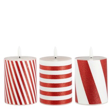 CANDELA LED NATALIZIA BIANCA E ROSSA CON TIMER 10 CM 3 ASS PREZZO CAD INDICARE