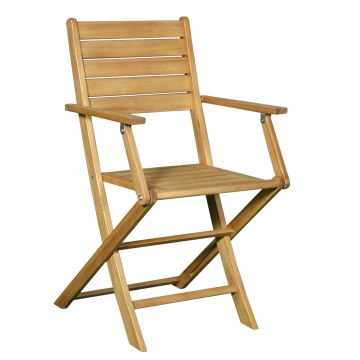 RIGAMONTI - SEDIA PIEGHEVOLE LEGNO DI ACACIA CON BRACCIOLI 54X51,5X87 CM