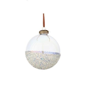 SFERA VETRO GLIDE IRIDESCENTE AZZURRA E BIANCA D 8CM SFERA VETRO GLIDE IRIDESCENTE AZZURRA E BIANCA D 8CM