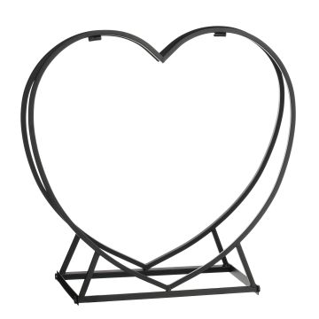 EDELMAN - PORTALEGNA A FORMA DI CUORE DA INTERNO PER CAMINO 55X20X60 CM NERO EDELMANN