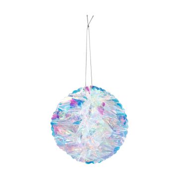 INGES'S CHRISTMAS - PENDENTE A PALLA BIANCO IRIDESCENTE IN PLASTICA DIAMETRO 14 CM