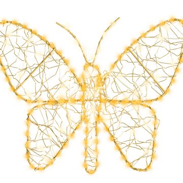 KAEMINGK - FARFALLA ORO MICRO LED BIANCO CALDO IN METALLO PER EST 1X28X23H CM