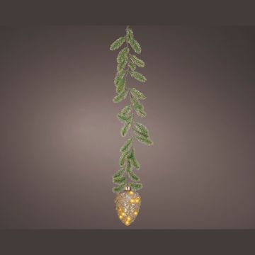 KAEMINGK - PIGNA LUMINOSA AMBRA CON LED E RAMI DI PINO DA APPENDERE DECORAZIONE NATALIZIA