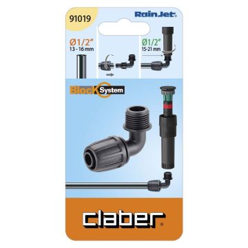 CLABER - GOMITO FILETTO 1/2 POLLICE PER MICROIRRIGAZIONE DA GIARDINO CLABER