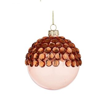 SFERA VETRO JEWEL SALMONE D 8CM