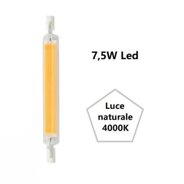 R7S LAMPADINA LINEARE IN VETRO A LED 7.5W LUCE NATURALE 4000K 806LM BOT LIGHTING R7S LAMPADINA LINEARE IN VETRO A LED 7.5W LUCE NATURALE 4000K 806LM BOT LIGHTING