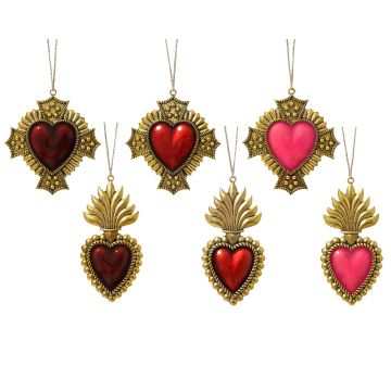 DECORAZIONE NATALIZIA CUORE ROSSO O BORDEAUX DA APPENDERE ASSOR PREZZO CAD