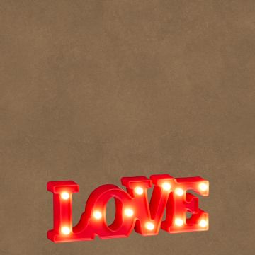 EDELMAN - SCRITTA LOVE ROS LED BIA CALD IP20 BAT 30X11X2CM