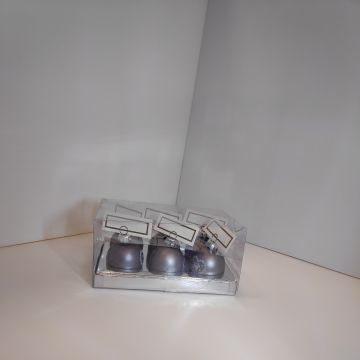 SEGNAPOSTO NATALIZIO IN VETRO GRIGIO 6 PEZZI SEGNAPOSTO NATALIZIO IN VETRO GRIGIO 6 PEZZI