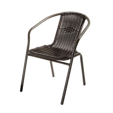 VERDELOOK - SEDIA DA GIARDINO CON BRACCIOLI IN METALLO E POLYRATTAN IOS VERDELOOK
