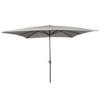 OMBRELLONE 3X3 M GRIGIO CHIARO ACCIAIO APERTURA A MANOVELLA BASE ESCLUSA