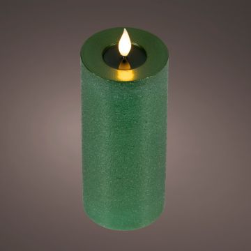 KAEMINGK - CANDELA LED VERDE EFFETTO FIAMMA REALE DIAM 7,5X20H CM