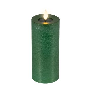 KAEMINGK - CANDELA LED VERDE EFFETTO FIAMMA REALE DIAM 7,5X20H CM