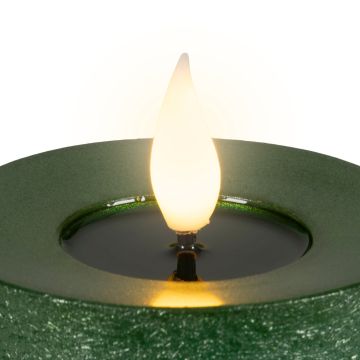 KAEMINGK - CANDELA LED VERDE EFFETTO FIAMMA REALE DIAM 7,5X20H CM