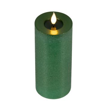 KAEMINGK - CANDELA LED VERDE EFFETTO FIAMMA REALE DIAM 7,5X20H CM