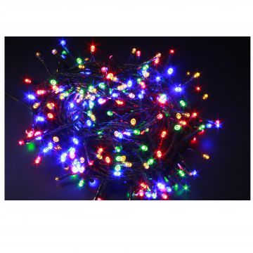 GIOCOPLAST NATALE - LUCI DI NATALE 200 LED MULTICOL USO INTERNO E ESTERNO CON GUIOCHI LUCE 8M