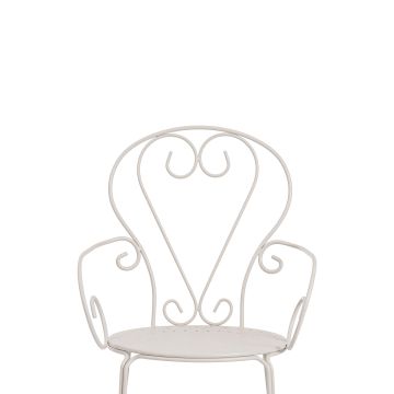 BIZZOTTO - SEDIA GIARDINO ESTERNO ACCIAIO IMPILABILE BEIGE GRIZ DESIGN VINTAGE 49X49X89 CM