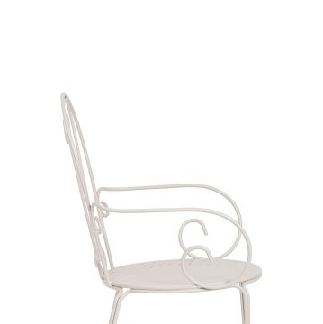 BIZZOTTO - SEDIA GIARDINO ESTERNO ACCIAIO IMPILABILE BEIGE GRIZ DESIGN VINTAGE 49X49X89 CM