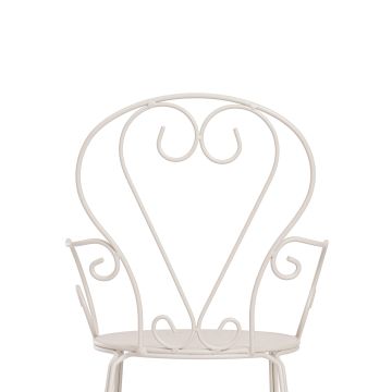 BIZZOTTO - SEDIA GIARDINO ESTERNO ACCIAIO IMPILABILE BEIGE GRIZ DESIGN VINTAGE 49X49X89 CM