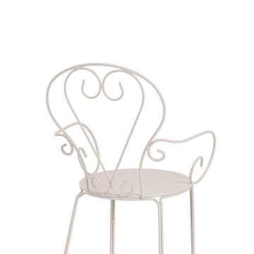 BIZZOTTO - SEDIA GIARDINO ESTERNO ACCIAIO IMPILABILE BEIGE GRIZ DESIGN VINTAGE 49X49X89 CM
