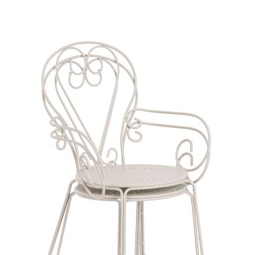 BIZZOTTO - SEDIA GIARDINO ESTERNO ACCIAIO IMPILABILE BEIGE GRIZ DESIGN VINTAGE 49X49X89 CM