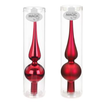 PUNTALE PER ALBERO ROSSO  VETRO 26 CM PREZZO CADUNO INDICARE IL MODELLO