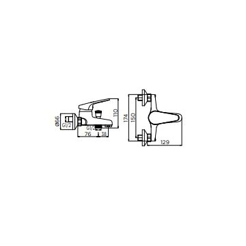 IDRO BRIC - MISCELATORE VASCA SERIE MIA S/DOTAZIONE CROMATO Ø40 MM