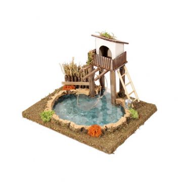 BERTONI - LAGHETTO CON TRABUCCO PER PRESEPE
