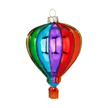 INGES'S CHRISTMAS - PENDENTE MONGOLFIERA IN VETRO MULTICOLORI 10,5CM