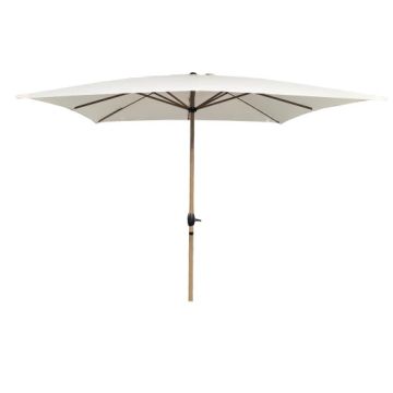 OMBRELLONE 3X3 M ECRU' PALO EFFETTO LEGNO APERTURA A MANOVELLA BASE ESCLUSA