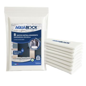 PEZZINI DISTRIBUZIONE SRL - SACCHI AUTOESPANDENTI ANTIALLAGAMENTO 20X40CM AQUABLOCK CONFEZIONE 8 PEZZI