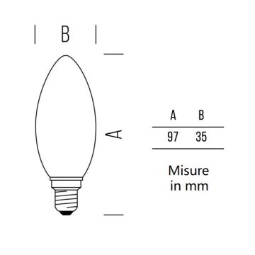 BOT LIGHTING S.R.L. - LAMPADINA OLIVA LED 6,5W LUCE NATURALE 4000K 806 LUMEN E14 VETRO SATINATO BOT