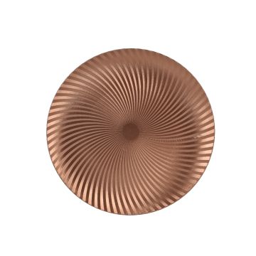 KAEMINGK - PIATTO DECORATIVO BRANDY CON MOTIVO A SPIRALE DORATA 33 CM KAEMINGK