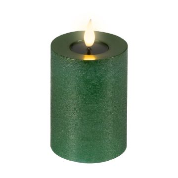 KAEMINGK - CANDELA LED VERDE EFFETTO FIAMMA REALE DIAM 7,5X13,5H CM