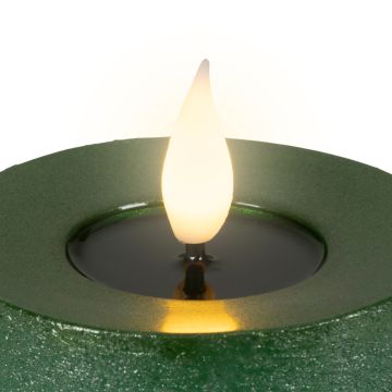 KAEMINGK - CANDELA LED VERDE EFFETTO FIAMMA REALE DIAM 7,5X13,5H CM