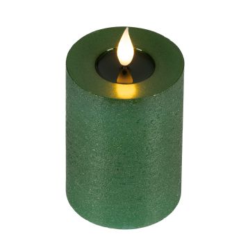 KAEMINGK - CANDELA LED VERDE EFFETTO FIAMMA REALE DIAM 7,5X13,5H CM