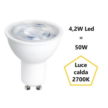 GU10 LAMPADINA FARETTO A LED 4,2W 345 LUMEN LUCE CALDA 2700K BOT LIGHTING GU10 LAMPADINA FARETTO A LED 4,2W 345 LUMEN LUCE CALDA 2700K BOT LIGHTING