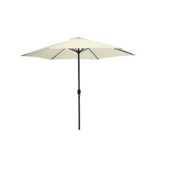 OMBRELLONE TONDO 300 CM ECRU' ACCIAIO APERTURA A MANOVELLA BASE ESCLUSA