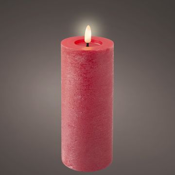 CANDELA LED IN CERA ROSSA FIAMMA REALISTICA LUMINEO DIAM 7X19H CM CANDELA LED IN CERA ROSSA FIAMMA REALISTICA LUMINEO DIAM 7X19H CM