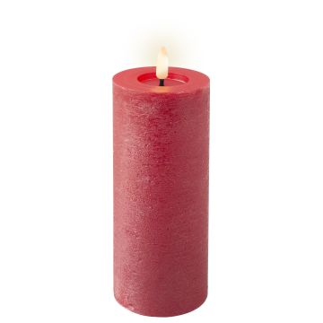 KAEMINGK - CANDELA LED IN CERA ROSSA FIAMMA REALISTICA LUMINEO DIAM 7X19H CM