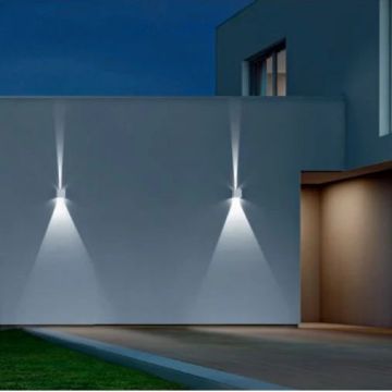 AFFRALUX - APPLIQUE PARETE CUBO DA ESTERNO CORTEN A LED 16W 3000K HOTSHOT AFFRALUX