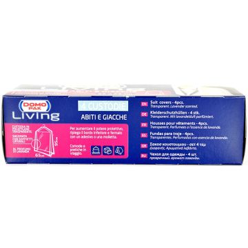 DOMO PAK - CUSTODIE ABITI E GIACCHE 4 PEZZI PROF. LAVANDA 65X95 CM DOMOPACK LIVING