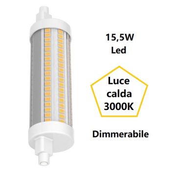 R7S LAMPADINA LINEARE DECENTRATA DIMMERABILE LED 15,5W LUCE CALDA 3000K BOT R7S LAMPADINA LINEARE DECENTRATA DIMMERABILE LED 15,5W LUCE CALDA 3000K BOT