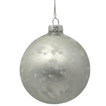 VACCHETTI - PALLINA IN VETRO ARGENTO BIANCO DIAMETRO 8 CM