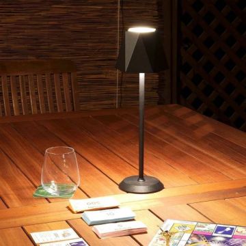 FABAS LUCE S.P.A. - LAMPADA DA TAVOLO A LED RICARICABILE NERA KATY FABAS