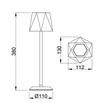 FABAS LUCE S.P.A. - LAMPADA DA TAVOLO A LED RICARICABILE NERA KATY FABAS