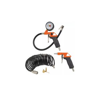 NU AIR - KIT 6 PEZZI PISTOLA SOFFIAGGIO, 3 AGHI GONFIAGGIO, TUBO 5 M