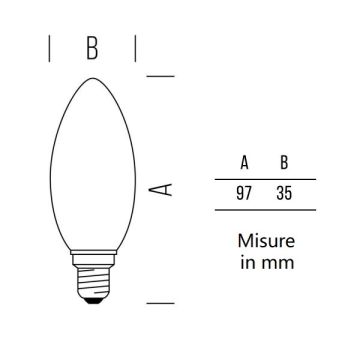 BOT LIGHTING S.R.L. - LAMPADINA OLIVA LED 4,5W LUCE NATURALE 4000K 470 LUMEN E14 VETRO SATINATO BOT