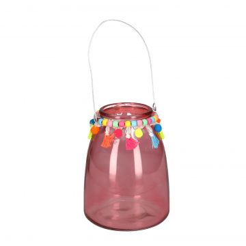 VACCHETTI - LANTERNA VETRO ROSA TONDO
